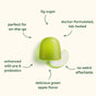 A WonderGreens Veggie Gummy by Plant People, green apple flavor with a green apple slice, features zero sugar, doctor-formulated ingredients, no weird aftertaste, plus prebiotics and probiotics—ideal for on-the-go wellness.