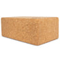 A Yoloha Yoga Cork Yoga Block, crafted for optimal yoga support, stands on its side against a white background.