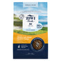 Front of a ZIWI Steam & Dried Cat Food bag: Cage-Free Chicken w/ Mackerel—high protein, low carb, supports skin & coat health for all life stages. Blue and yellow packaging.
