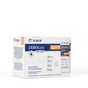 A white box of Trace Minerals ZeroLyte Salty Orange sodium and electrolyte drink mix with coconut water supports hydration and muscle function. The 30-packet box features dosage info, blue/orange accents, and a no-sugar label.