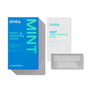 A blue Zimba Whitening Strips box, a white packet, and a clear tray with two strips are shown on a white background. The box highlights 14 treatments for fast, enamel-safe results and visibly whiter teeth.