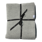 Moonstone Adult Popcorn Blanket in a gray temperature-regulating waffle-knit texture, folded and tied with a black ribbon.