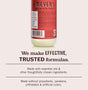 A bottle of Mrs. Meyer's Room Freshener highlights its effective, trusted formula with essential oils—free from propellants, parabens, phthalates, and artificial colors—just like other Mrs. Meyer’s products.