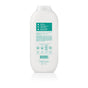 The back view of a method Body Wash shows a white plastic bottle with rounded edges and a teal label detailing usage instructions, benefits, and plant-based cleansers. It has a flip-top cap and boasts a cruelty-free formula.
