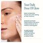 A person applies a translucent skincare patch to their cheek. Text highlights benefits: deep hydration, barrier support, and plump, dewy-looking skin for a radiant finish—just like Cliganic's Barrier Boost Face Moisturizer, which hydrates and plumps skin with every use.