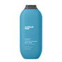A blue bottle of Method Men Glacier + Granite Body Wash with a black cap, featuring white text and a minimalist design. The label notes a long-lasting fragrance and a size of 532 mL (18 fl oz).