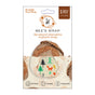 Bees Wrap Bread Wrap - Holiday, an extra large, reusable beeswax wrap with festive designs, is shown around a loaf as a natural alternative to plastic. Icons note its plastic-free and waste-reducing benefits.