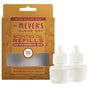 Mrs. Meyer's Scented Oil Refills in Apple Cider scent come with two clear bottles with white caps, ideal for your plug-in diffuser to fill any room with lasting freshness.