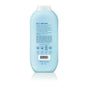 A light blue method Body Wash bottle with a flip-top cap features text and icons detailing its cruelty-free formula, ingredients, and usage instructions. The minimalist design includes icons highlighting its purpose and plant-based cleanser qualities.
