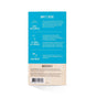 Back of a pet dental product box listing contents: dental water additive, pet dental gel toothpaste, and finger brushes. Instructions and ingredients are printed in white text on blue and beige backgrounds.