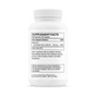 A white bottle of Thorne’s Vitamin D-1,000 features a label with supplement facts. Each capsule provides 25 mcg (1,000 IU) of vitamin D3 to support bone and immune health, plus microcrystalline cellulose and other ingredients.
