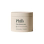 A beige jar labeled Phil's Daily Facial Moisturizer with hyaluronic acid and prebiotics features text about home compostable packaging. The minimal, modern container design appears against a white background.