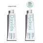 Two toothpaste tubes are shown side by side: the left is labeled Davids, and the right features Davids Hydroxi™ Premium Toothpaste – Sensitive + Whitening with nano hydroxyapatite. The right tube displays a sticker stating "NEW LOOK same product." Both tubes are white with mint green and black text, emphasizing their fluoride-free formulas. Davids Hydroxi™ Premium Toothpaste is specially designed for sensitive teeth and whitening, featuring nano hydroxyapatite.