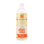 The 16-ounce Grab Green Liquid Dish Soap comes in a clear bottle with a red and orange label, highlighting removes grease gentle on hands and tangerine with lemongrass, featuring a powerful grease-cutting, clean-rinse formula.