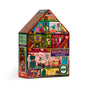The eeBoo Piece & Love Haunted House Shaped 100 Piece Puzzle is a colorful, house-shaped jigsaw with ghosts, skeletons, and kids. Made from sustainably sourced materials, its ideal for ages 3+.