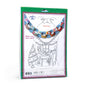 A package of Holiday Paper Chains Kit by eeBoo Piece & Love, featuring festive paper chains and a black-and-white drawing of a decorated room with Christmas tree and fireplace on the packaging.