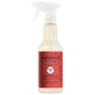 Mrs. Meyer's Multi-Surface Cleaner in Tomato Vine scent has a red label with floral designs and a white spray nozzle. Made with essential oils, it's ideal for freshening up any space.