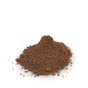 A small mound of brown cocoa powder sits on a white surface, its fine texture and scattered edges reminiscent of the Chagrin Valley Soap & Salve Rose & Hibiscus Clay Face Mask.
