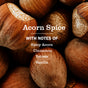 Close-up photo of brown acorns with white text: Mrs. Meyer’s Dish Soap in Acorn Spice—featuring notes of Spicy Acorn, Cinnamon, Vetiver, and Vanilla; perfect for fans of warm, autumn-inspired scents.