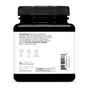 The back of a Youtheory Liposomal Quercetin + Fisetin Capsules bottle is shown with a white label featuring usage warnings, manufacturer info, dairy-free, soy-free, gluten-free icons—great for healthy aging or senolytic support. Barcode appears on the right.