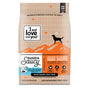 The I and Love and You Baked & Saucy w/ Chicken + Sweet Potato Kibble bag features a dog silhouette on an orange mountain design. It highlights being Coated in savory bone broth, Non-GMO, and made with USA farm-raised chicken. This grain-free dry dog food weighs 10 pounds.