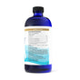 A blue bottle with a white label displaying a guaranteed analysis chart and product information, including dosage and storage instructions. The bottle has a black cap and the label features blue and gold accents.