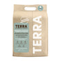 A brown paper package of TERRA Eco-Natural-Premium plant-based junior diapers, size 6 for 35+ lbs, featuring white text and product details, with a carrying handle at the top.