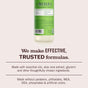 A bottle of Mrs. Meyer's Dish Soap is shown above text noting its essential oils, natural degreasing power, and formula free from parabens, phthalates, MEA, DEA, synthetic fragrances, and artificial colors.