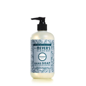 Mrs. Meyers Hand Soap in Snowdrop scent enchants with its garden-inspired fragrance, featuring floral illustrations on the label. Its a limited edition made with essential oils, olive oil, and aloe vera and comes with a convenient black pump dispenser.