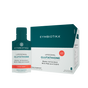 A box and a single pouch of Cymbiotika Liposomal Glutathione dietary supplement in citrus berry flavor, labeled as a master antioxidant with PQQ and CoQ10. The box contains 25 servings of 5mL pouches.