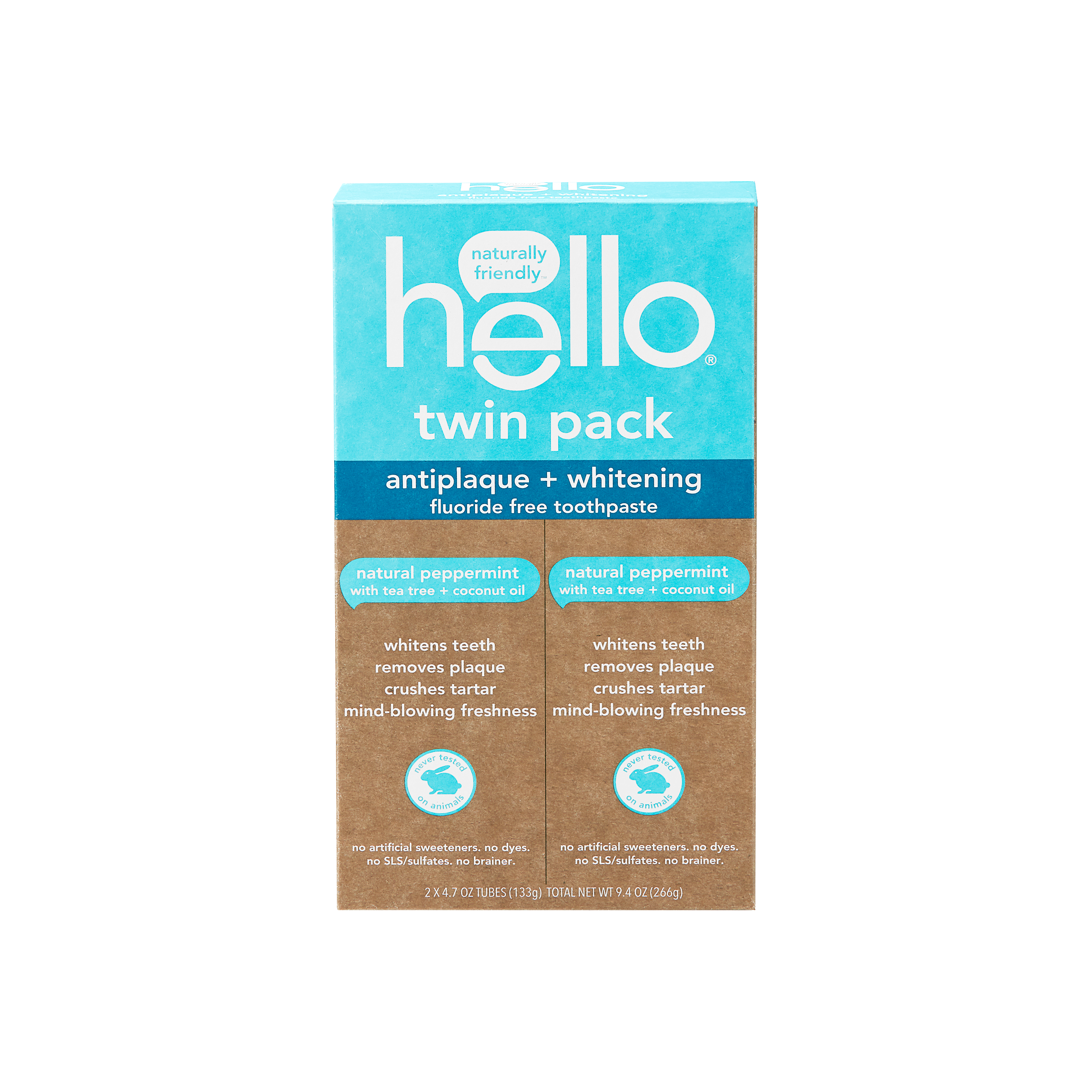 hello Antiplaque + Whitening Fluoride Free Toothpaste Twin Pack | Grove ...