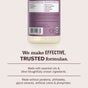 A bottle labeled “Mrs. Meyer’s Multi-Surface Cleaner” highlights: Effective, trusted formulas. Text below notes it’s made with essential oils, free from parabens, phthalates, glycol solvents, artificial colors, and phosphates.