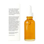 A dropper bottle of Little Seed Farm's Antioxidant Serum – Protect + Revitalize, with amber serum inside, stands by its white box showing usage directions, ingredients, and product details in black text.