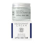 A glass jar of Little Seed Farm Deodorant Creams rests on its matching box, both showing the product name, brand logo, and a net weight of 2.4 oz (68g).