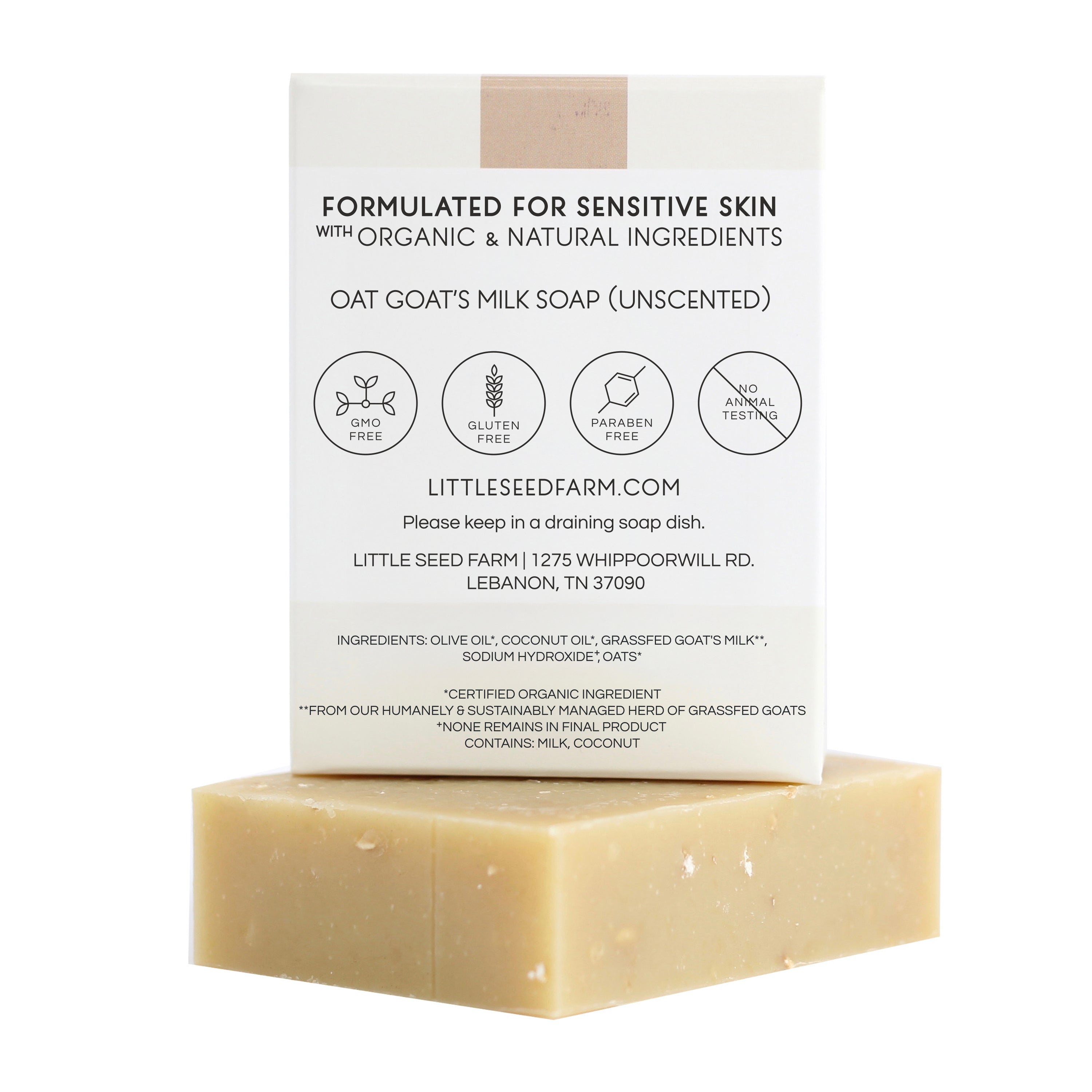 Little Seed Farm Oat Cleansing Bar Soap