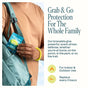 A person places a packet of Cliganic Mosquito Repellent Bracelets, featuring an elegant blue design, into a teal backpack. Text highlights convenient grab-and-go protection for the whole family along with tips for using the bracelets indoors and outdoors—simply replace every 3 hours. These stylish, DEET-free mosquito repellent bracelets by Cliganic offer safe and effective coverage wherever your adventures take you.