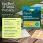 A package of Cliganic Mosquito Repellent Patches - Essential Oil Infused sits on an outdoor table, surrounded by yellow and orange patches. Text highlights their natural ingredients and DEET-free mosquito repellent protection. Lush greenery in the background reinforces the use of these essential oil mosquito patches by Cliganic for a safe and natural outdoor experience.