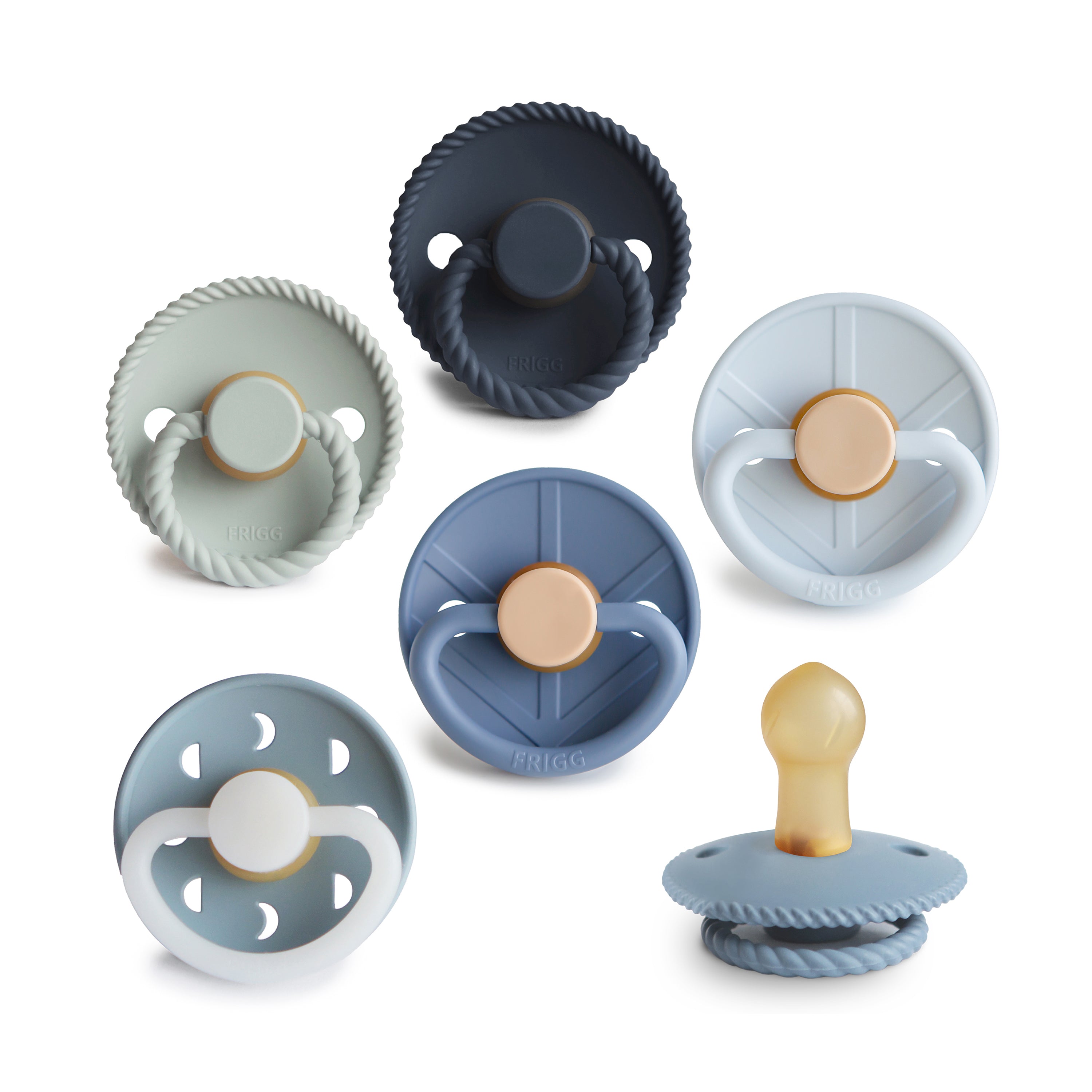 Mush Pacifiers mushie FRIGG Natural Rubber Pacifier – BPA-Free 6-Pack - Endless Sea ...