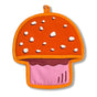 Brighten your kitchen with The Neighborgoods Pot Holder- Mushroom. This whimsical pot holder, shaped like a mushroom with an orange top, white spots, pink stem, and hanging loop, combines style with heat protection.