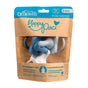 A package of Dr. Browns HappyPaci silicone pacifiers for ages 0-6 months, featuring three pacifiers in blue, gray, and white. The packaging highlights an easy transition to pacifier use.