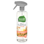 A transparent spray bottle of Seventh Generations All Purpose Cleaner with a gray nozzle features a label with green foliage and flowers, showcasing its 97% botanical formula made from plant-derived ingredients and offering a fresh morning meadow scent for household surfaces.