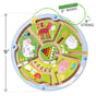 HABA’s Number Maze Magnetic Game for ages 2+ features animal illustrations, numbered sections, colorful center balls, and a 2-inch green magnetic wand on a 9-inch string—an engaging round wooden activity board (9 diameter) for curious toddlers.