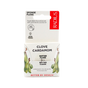 A package of Radius Vegan Floss in Clove Cardamom flavor highlights softer, organic floss for a better clean, featuring a plastic-free design infused with erythritol and coconut oil, along with images of clove and cardamom.