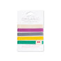 A pack of five organic, plastic-free hair ties in cream, purple, gray, yellow, and green, displayed on a white card labeled ORGANIC and KOOSHOO.