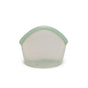 A Hugger Bag from Food Huggers is shown against a plain white background. Its a translucent green silicone food storage bag with a rounded top and flat base, dishwasher safe, easy to clean, and stylish for everyday use.