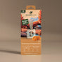 A package of Enviroscent Vanilla Bean & Pumpkin Chai non-toxic air freshener refills is shown, featuring autumn leaves, pumpkins, and a cozy fall scene on the box. The label notes the scent lasts over 30 days.