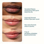 Three close-up images of lips with different skin tones appear beside text detailing the features of Cliganic's Organic Lip Balm Duo Set - Fresh Faves: made with natural oils, provides year-round lip care, absorbs quickly, and is free from parabens, phthalates, and petrochemicals.