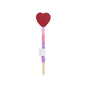 The Heart Streamer by Sarahs Silks is a pencil with a large heart-shaped eraser, ideal for pretend play. It features a vibrant pink and purple gradient wrap that adds flair, similar to lively streamers.