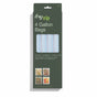 Dark green package of (re)zip Reusable Leakproof Gallon Bags, showing four food-safe PEVA bags through a window with food images below. Text highlights their leakproof freezer design and reusable features.