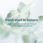 Soft focus eucalyptus leaves with text overlay: Micro Buffing Body Wash by method—cruelty free, fresh lavender, eucalyptus, and rose notes—your reset moment starts here.